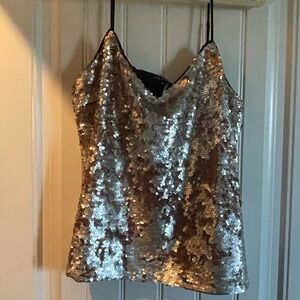 1. State Sequin Camisole - Gold and Silver